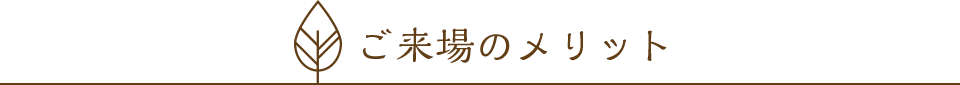ご来場のメリット