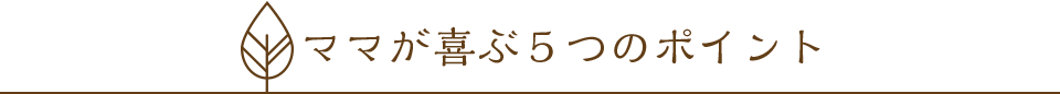 ママが喜ぶ５つのポイント